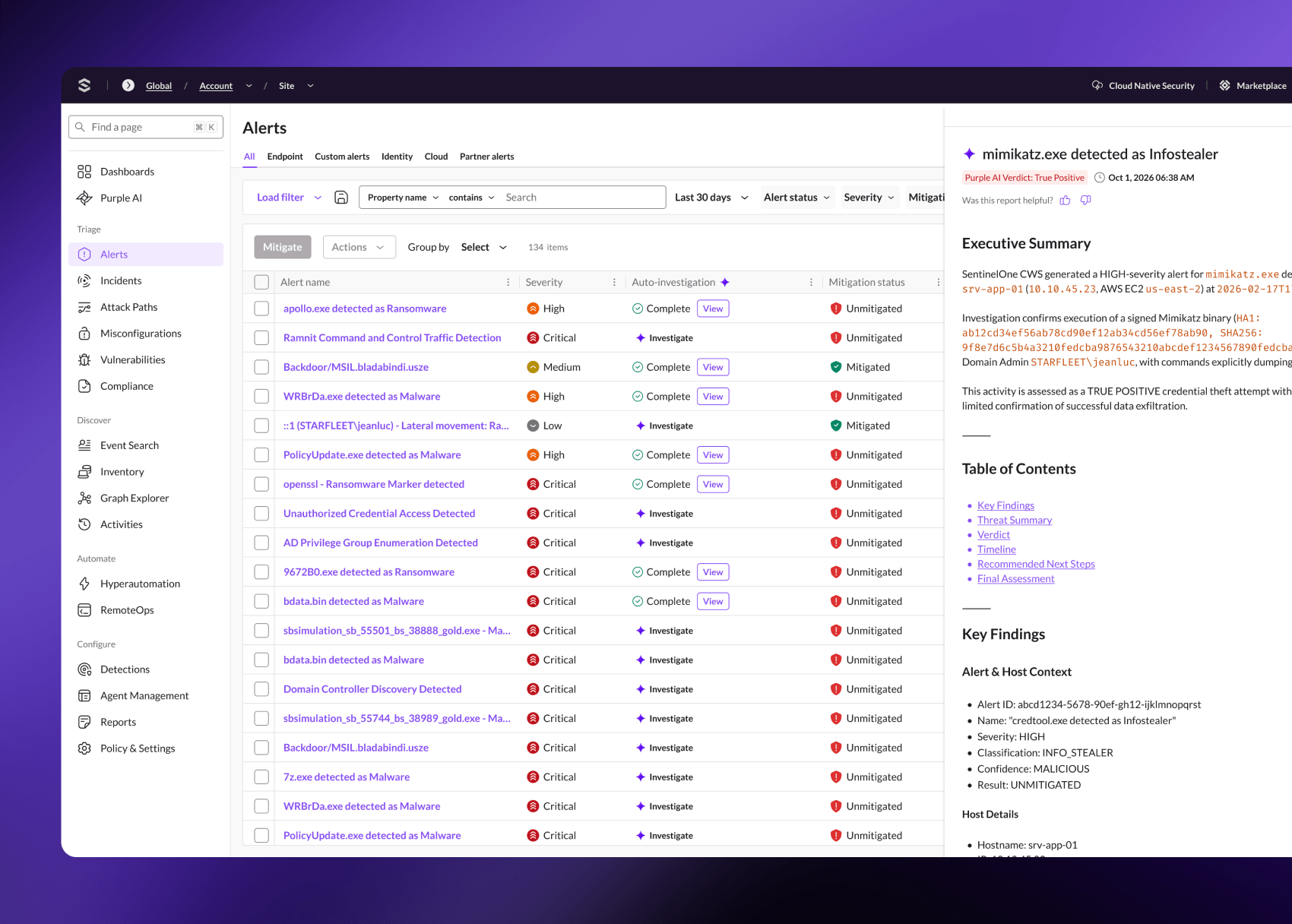 Purple AI Auto Investigation Alt